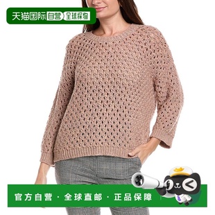 美国奥莱直发 粉红色 自营eileen fisher艾琳费舍尔羊驼毛毛衣