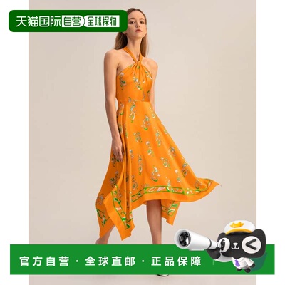 自营lilysilkSpring Waltz Handkerchief Dress for Women - oran