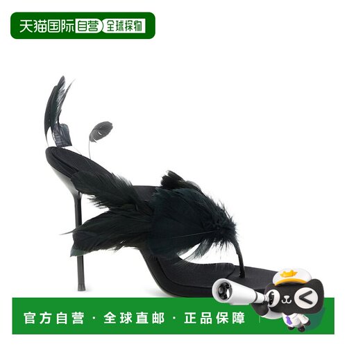 自营paris texasHigh-Heeled Sandals With Feathered Straps - b