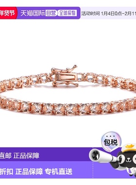 自营 geneviveGa Gold Overlay Clear Cubic Zirconia Tennis Bra