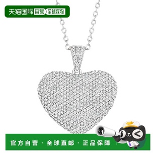自营Ross-Simons Pave Diamond Heart Pendant Necklace in Sterl