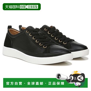 自营Women's Vionic Winny Sneakers Black Leather Lace Up Comf