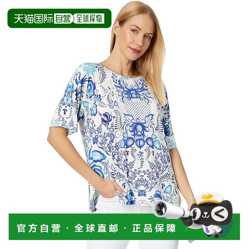 自营 Johnny Was 女式 Farrow 大短款 T 恤多款短袖 T 恤 - 多色