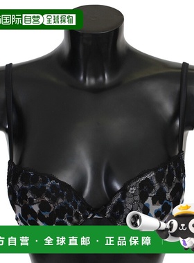 自营 Roberto Cavalli 蕾丝文胸尼龙文胸女式内衣 - 黑色 美国奥