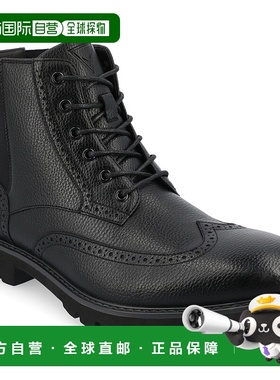 自营vance co.Vance男式蝴蝶结系带脚踝靴-黑色 美国奥莱直发