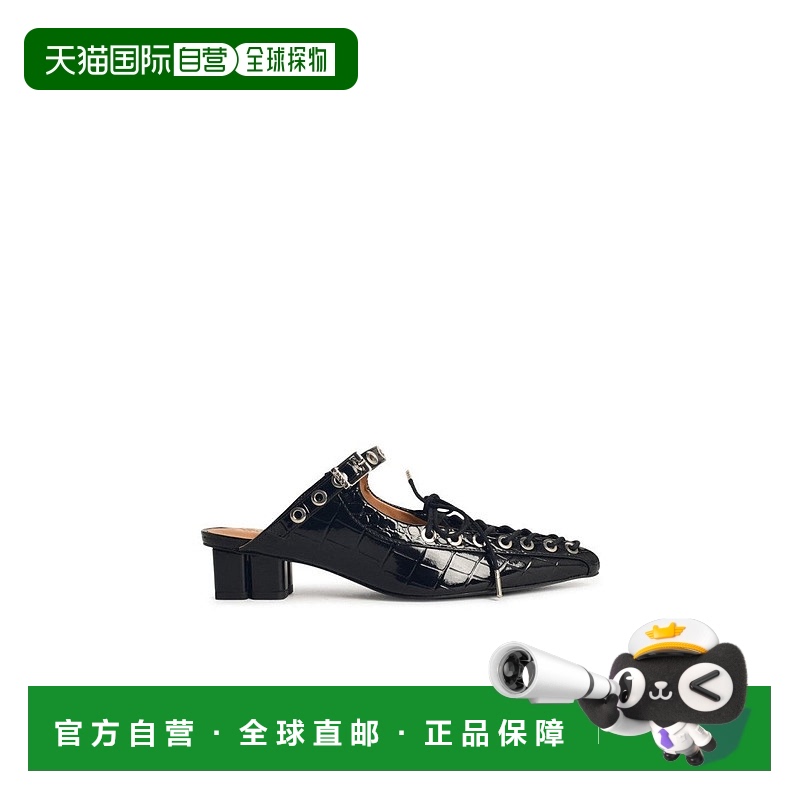 自营 ganni黑色系带骡子“Oleatex”-黑色 【美国奥莱】直发