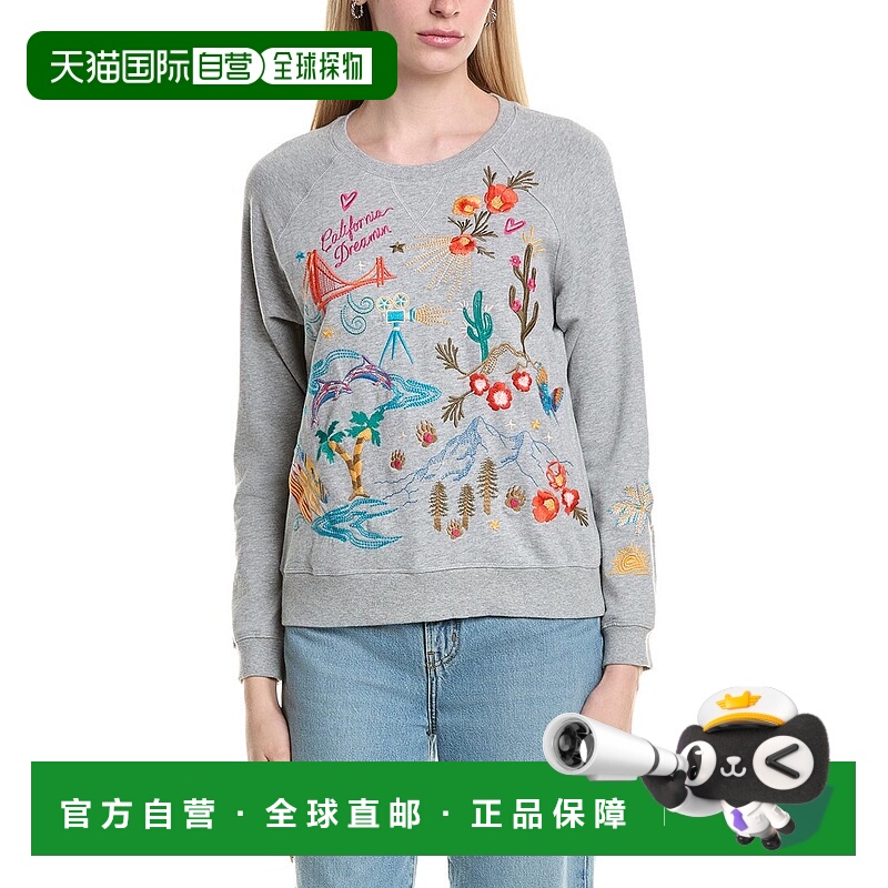 自营Johnny Was Raglan Sweatshirt - grey 美国奥莱直发