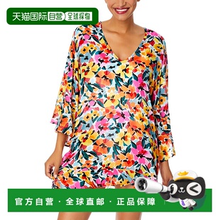 自营Anne Cole Bell Sleeve Flounce Tunic - multi 美国奥莱直发