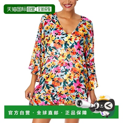 自营Anne Cole Bell Sleeve Flounce Tunic - multi 美国奥莱直发