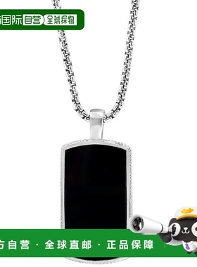 美国直邮Effy 男士 项链宝石吊坠纯银爆款黑玛瑙珠宝银色