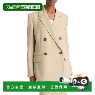 Wool Canvas Blend Blazer 美国奥莱 自营Vince brown Tailored