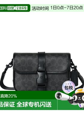 香港直邮COACH 专柜款男士PVC配皮单肩斜挎包蔻驰男包CY990单肩包