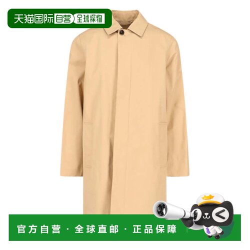 自营burberry格子衬里米色棉质大衣-中性色 美国奥莱直发夹克