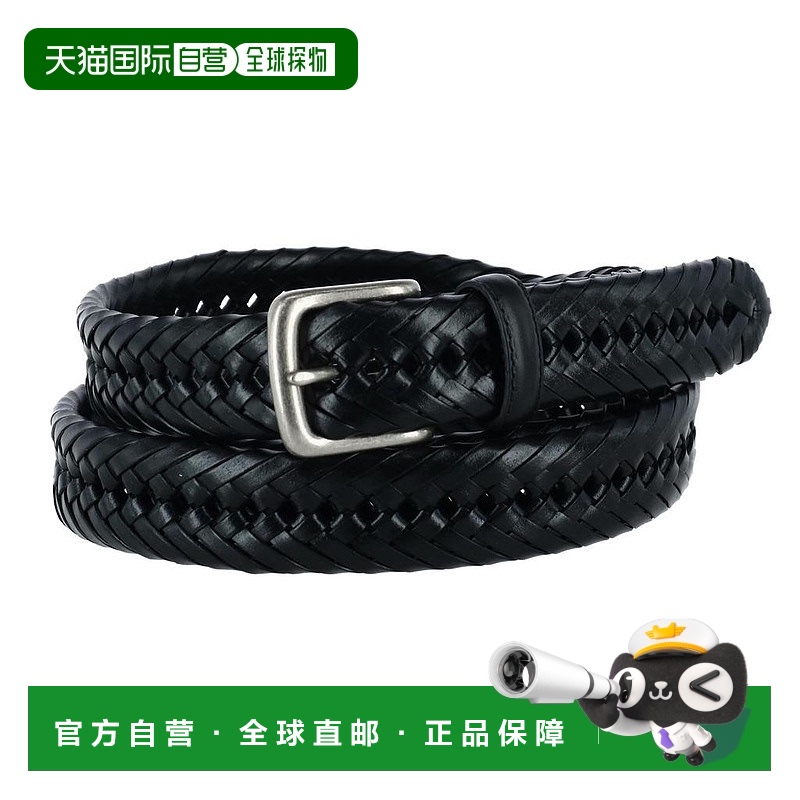 【美国直邮】aquarius 男士 腰带真皮编织皮带休闲棕色经典正装