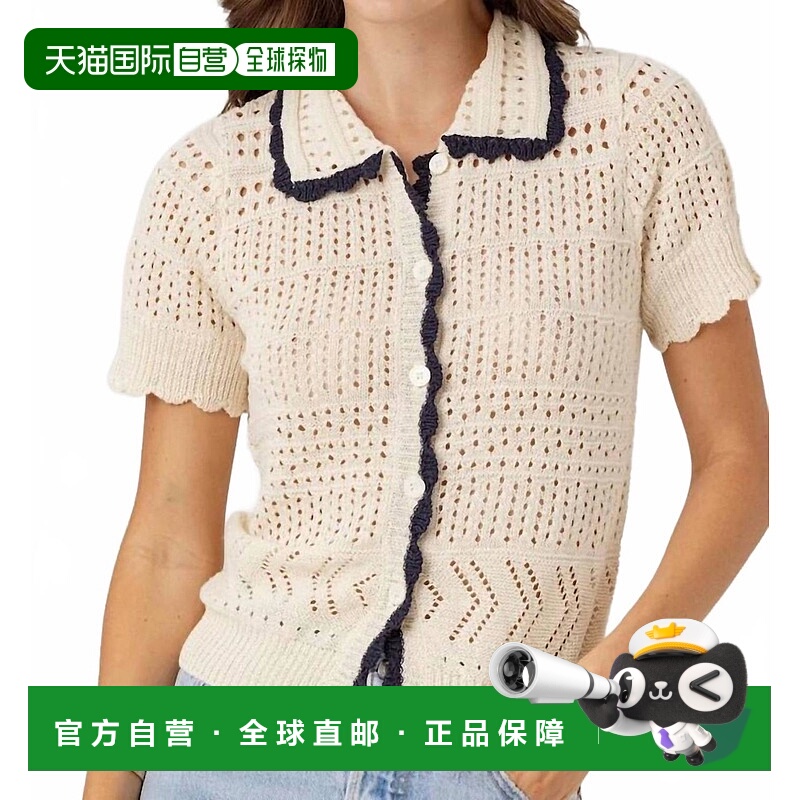 自营sundays星期日艾格尼丝毛衣奶油色马球衫 美国奥莱直发
