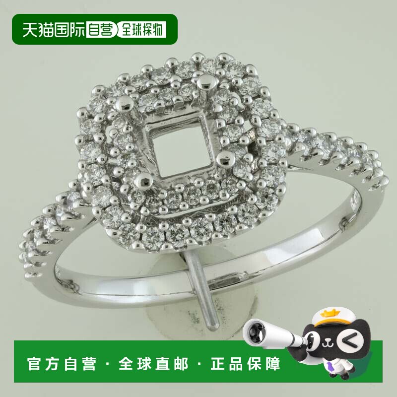 自营Mimi & Max 1ct TW Asscher & Round Diamond Double Halo En