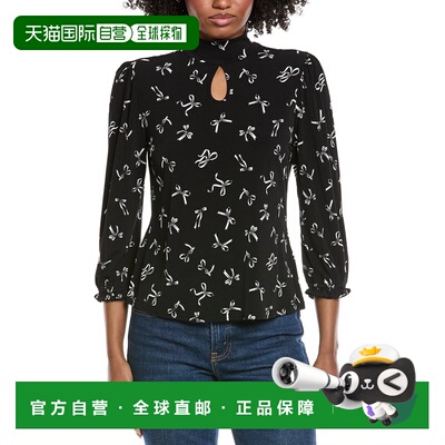 自营CeCe Keyhole Mock Neck Top - BLACK 女装上衣美国直发奥莱