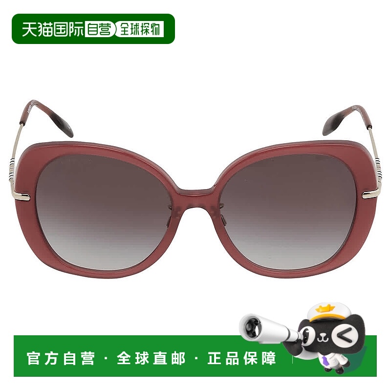 自营Burberry Eugenie Grey Gradient Butterfly Ladies Sunglass