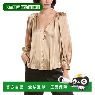 自营L'AGENCE Kali Satin Silk Blouse - beige 美国奥莱直发