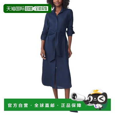 自营J.McLaughlin Orla Linen Dress - Navy 连衣裙美国直发奥莱