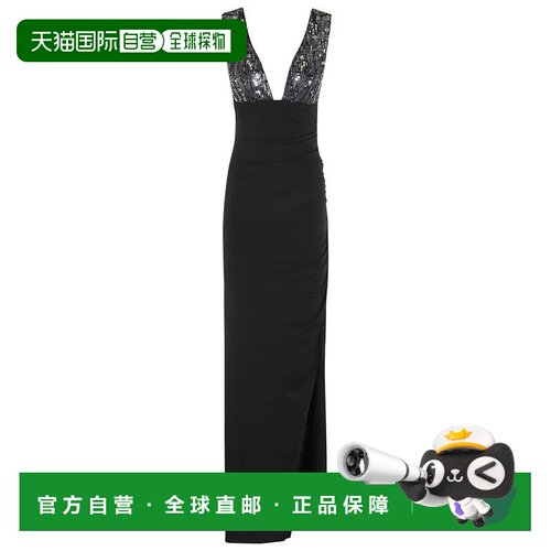 自营amenFluid Jersey Evening Dress - black 美国奥莱直发吊带