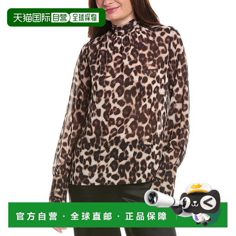 自营SER.O.YA Printed Mary Top - Tan 美国奥莱豹纹性感直发上衣