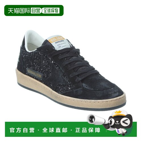 美国直邮自营Golden Goose Ballstar绒面革和闪光运动鞋-黑色 美