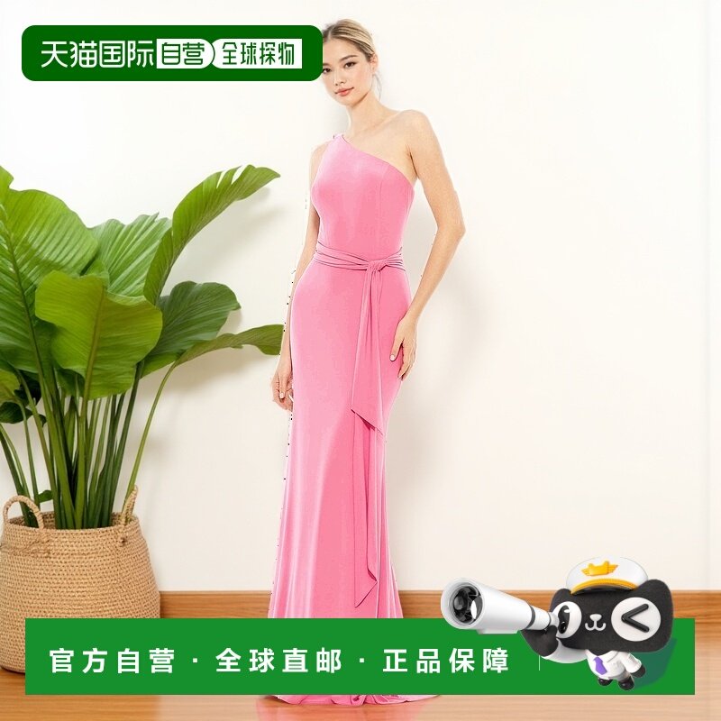 自营 mac duggal平纹针织一肩束带喇叭礼服 - 糖果粉色 美国奥莱