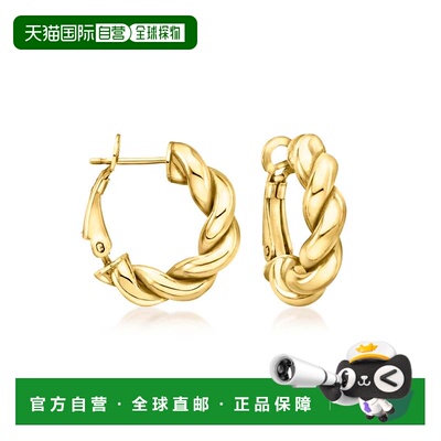 自营Ross-Simons Italian 18kt Gold Over Sterling Twisted Hugg