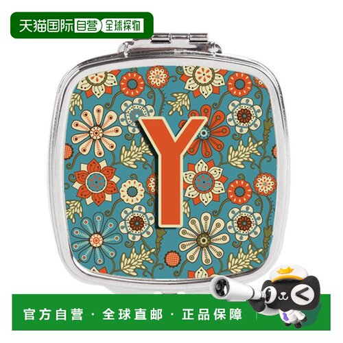 自营 Carolines Treasures CJ2012-YSCM 字母 Y 花复古蓝色正品