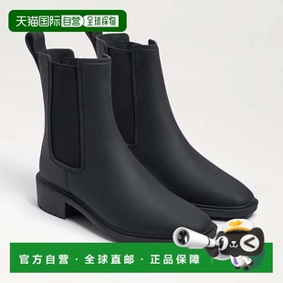 自营Sam Edelman Sue Booties Black Almond Toe Slip-On Rain Bo