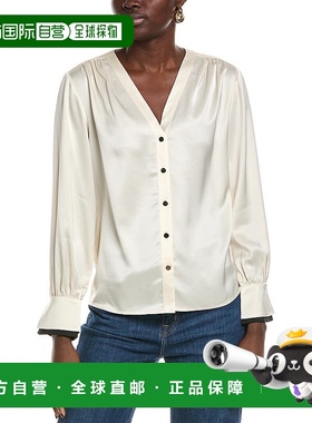 自营 TOCCIN Harmony 双袖口 V 领衬衫 - 白色 美国奥莱直发