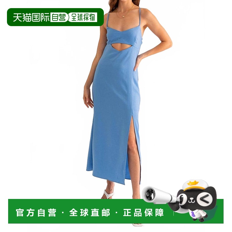 自营 le lis浅蓝色缎面Soiree Maxi连衣裙-浅蓝色 美国奥莱直发