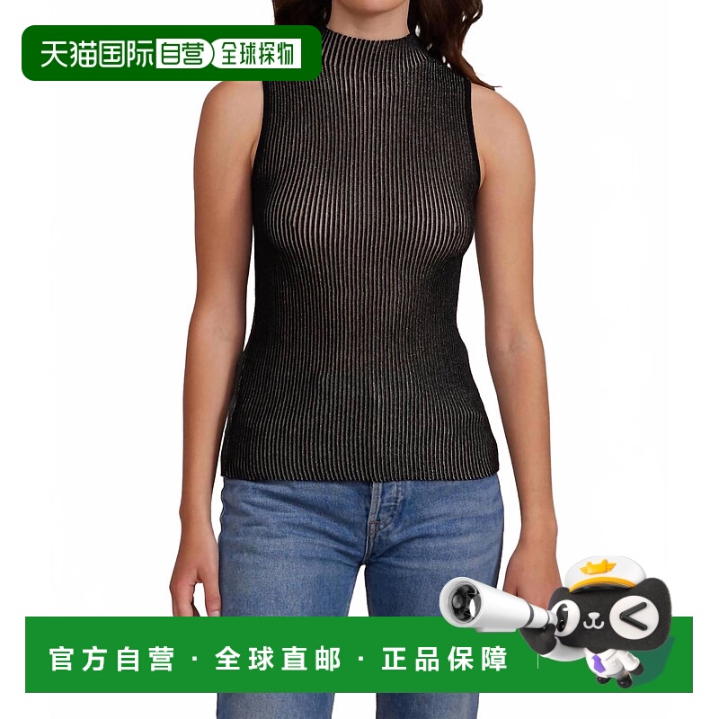 自营lucy parisGyda Mockneck Tank Top In Black - black 美国奥