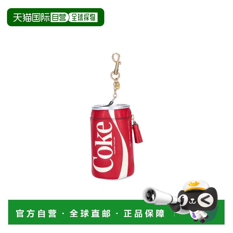 自营anya hindmarch红色可口可乐山羊皮零钱包-红色 美国奥莱直发