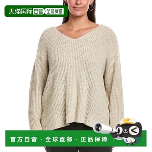 白色 自营EILEEN V领羊绒混纺毛衣 Plus 美国奥莱直发 FISHER