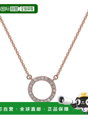 自营 Suzy Levian 14K 玫瑰金 0.25 ctw 钻石圆圈项链 - 粉红色