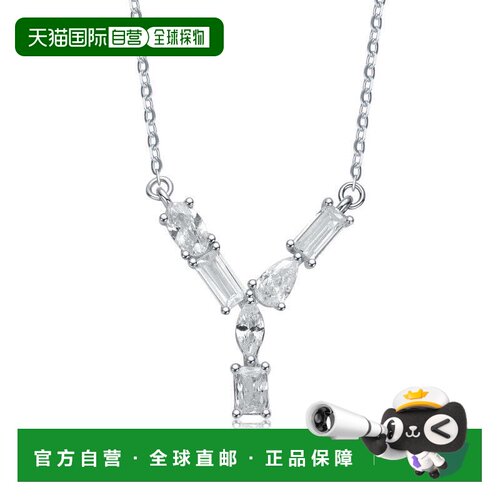 自营geneviveSterling Silver White Gold Plated with Clear Cub