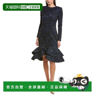 Renta Metallic Orchid 自营Oscar Cocktail Jacquard Dres