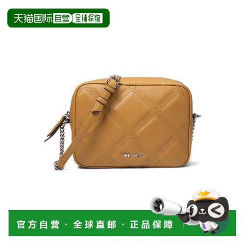 自营Nine West Inez包女棕色迷你相机形状斜挎带GBO3443-棕色 美