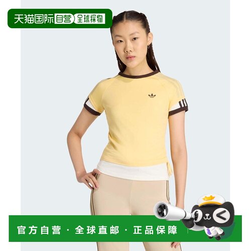 自营 adidas 三叶草 女装 双层结构圆领修身T恤 CB483