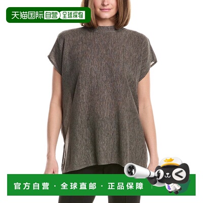 自营EILEEN FISHER Mock Neck Square Top - brown 美国奥莱直发