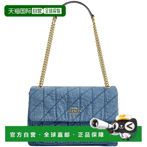 香港直邮COACH/蔻驰女士小方包Elodie链条包菱格纹单肩腋下包