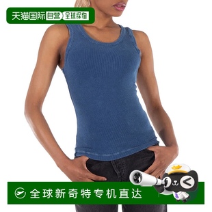 美国奥莱 自营 靛蓝 Agolde女式 直发 靛蓝花罗纹针织背心
