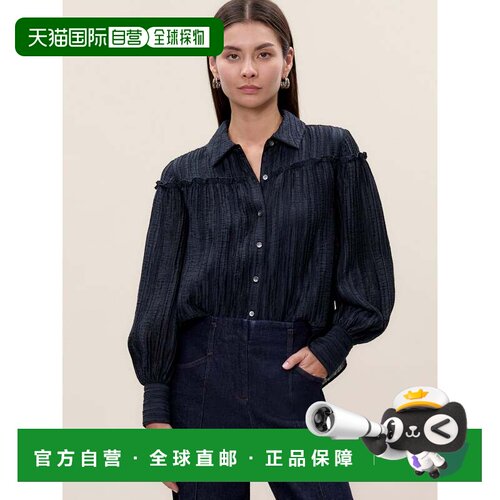 自营rebecca taylorOlivia女式衬衫-石墨 美国奥莱直发