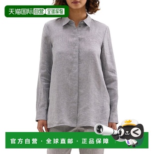 自营Theory Linen-Blend Tunic - grey 美国奥莱直发