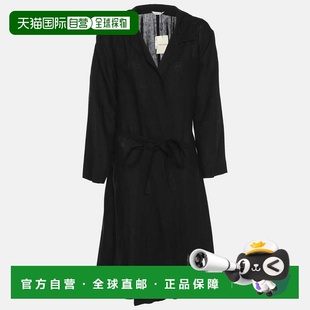 自营Marina Rinaldi Black Linen Belted Dress - black 美国奥莱