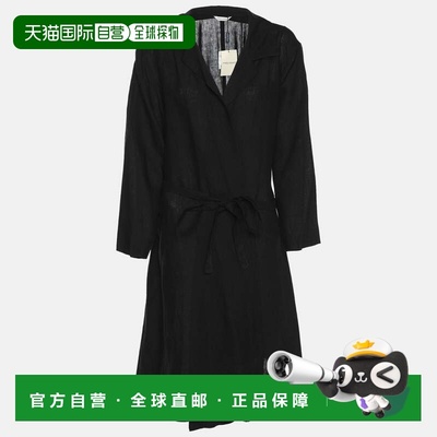 自营Marina Rinaldi Black Linen Belted Dress - black 美国奥莱