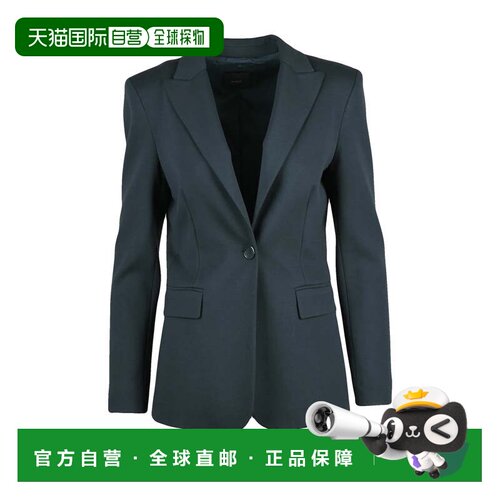 自营pinko森林绿New Signum粘胶混纺夹克-黑色 美国奥莱直发