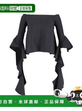 自营Ellery Delores 露肩上衣（黑色涤纶）-黑色 【美国奥莱】直